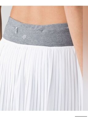 Lululemon Pleated Skater Athletic Skirt White / Heathered Slate